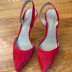 Ann Taylor Vibrant Red Slingback Heels